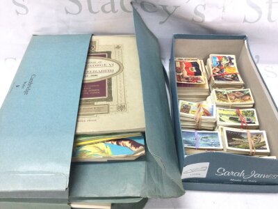 Cigarette cards including a box and a collection of folders, also some trade cards