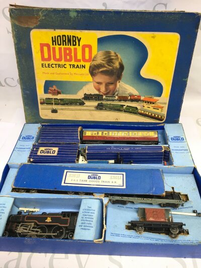 A boxed Hornby Dublo train set.