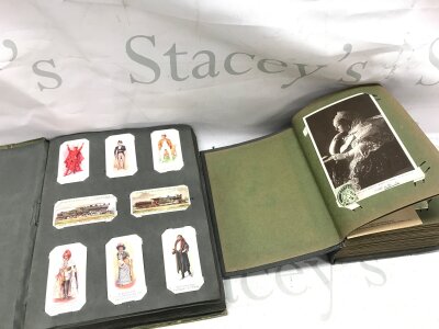 Two albums including postcards and cigarette cards