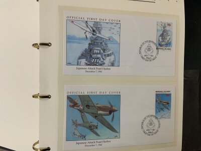 The history of WW2 in 5 albums, 1st day covers.