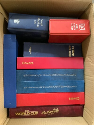 9 albums of 1st day covers etc.