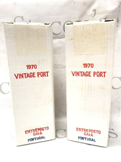 Two sealed boxed of 1970 Vintage Port Royal Oporto Wine Co Entreposto Gaia Portugal