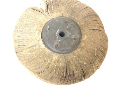 A rare late Victorian or Early 20th century Mutoscope Reel with a Comic Risqué Scene with ladies standing on a table. The centre metal reel stamped subject no 7032 with Muto Reel stamp marks.