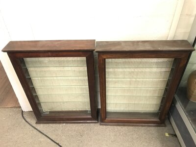 Three display cabinets. 48cm wide 65cm tall. No reserve
