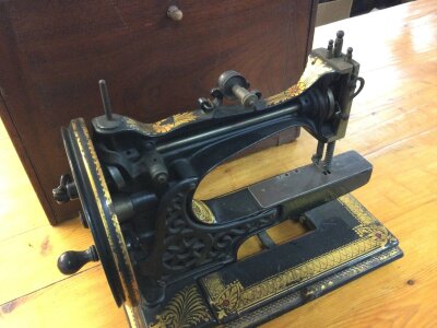 A rare Victorian cased sewing machine made by E Ward London