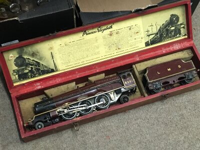 A vintage boxed Princess Elizabeth Hornby Meccano train . No reserve