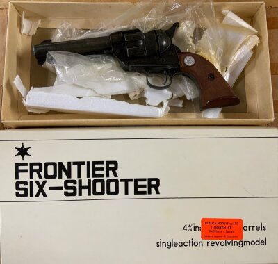 Frontier Six Shooter single action replica revolver. With box
