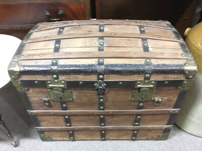 A late 19th Century dome topped trunk, approx