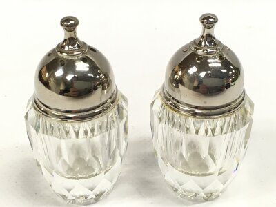 Swarovski salt and pepper pots 6.5cm tall