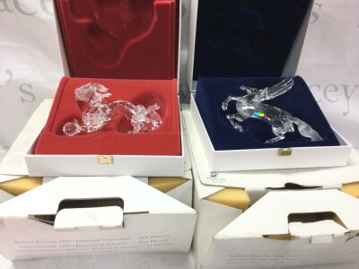 Two boxed Swarovski figures, The Dragon 1997 and Fabulous Creatures The Pegasus 1998. No reserve
