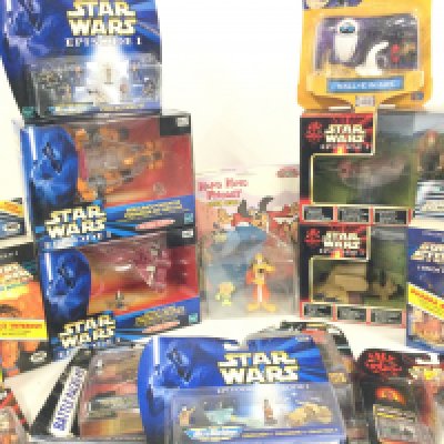 A Collection of Star Wars MicroMachines. Figures. And other Boxed Toys.