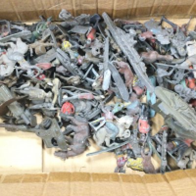 A Box of Lead Soldiers,Match Box Vehicles and Corgi lorry&rsquo;s (2).