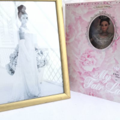 A Boxed Barbie As Eliza Doolittle in My Fair Lady #15500 with a Framed Photo.