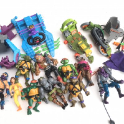 A Collection of Vintage Teenage Mutant Ninja Turtles.