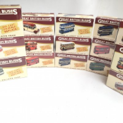 A Collection of Boxed Atlas Great British Buses.