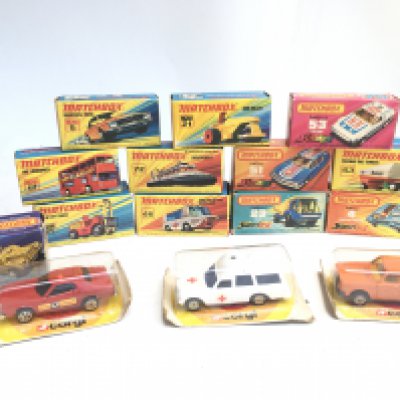 A Collection of sample Boxed matchbox And Corgi Vehicles. Including Superfast.