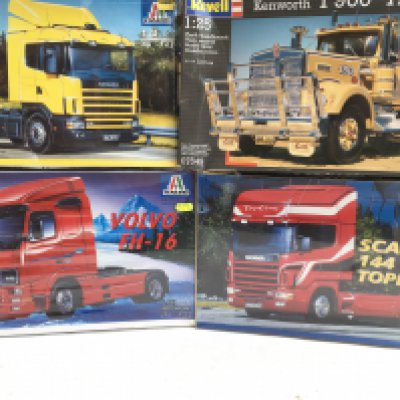 4 Boxed an Sealed Model Kits By Revell and Italeri. All Lorrys.