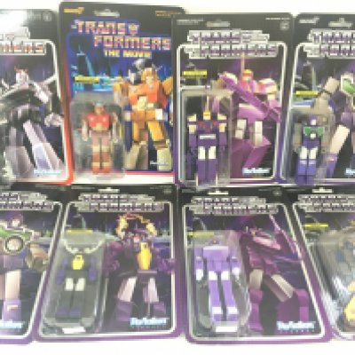 A Collection Of 8 Carded ReAction Transformers Figures.