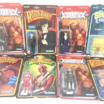 A Collection Of 8 Carded ReAction Figures. Including Willow. Roger Rabbit Etc.