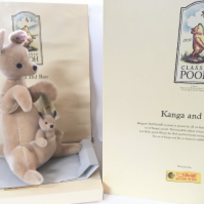 WITHDRAWN - A Boxed Steiff Classic Pooh Kangaroo And Roo. box Has Water Damage.