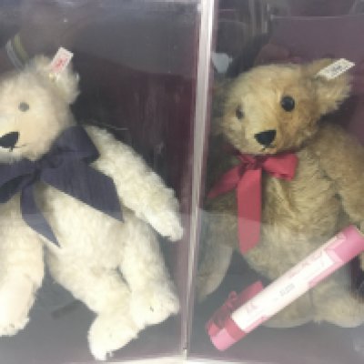 WITHDRAWN - 2 X Boxed Hamleys Steif Bears. Charlotte and Tobias.