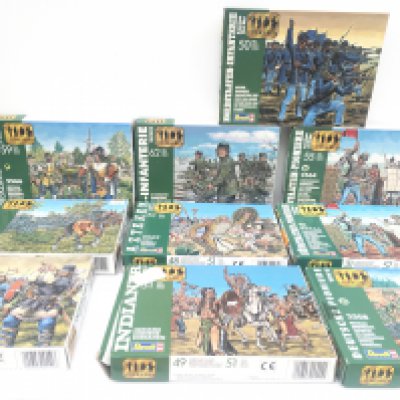 A collection of 10 unmade model kits by Revell. Theme is military..war.