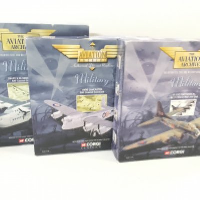 3 X Boxed Corgi Aviation Aviation Archive models including A B-17. A Avro Lancaster and a Short S.25 Sunderland V.