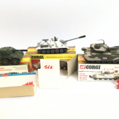 3 X Boxed Corgi military Vehicles. A Saladin #906 Centurion Mk,III #901 and a Russian Tank Destroyer #905. NO RESERVE