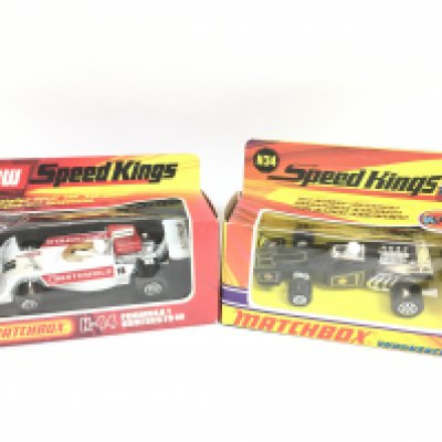 A Boxed Matchbox Formula 1 Surtees 16 # K-K-44 and a Matchbox Thunderclap K-34. Both un punched. NO RESERVE