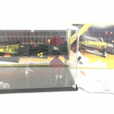 A Lego Blacktron Cruiser in Display Case. With Box And Manual.