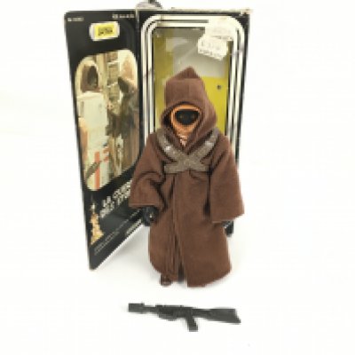 A Boxed Vintage Star Wars Meccano French 12" Jawa Figure With Gun.