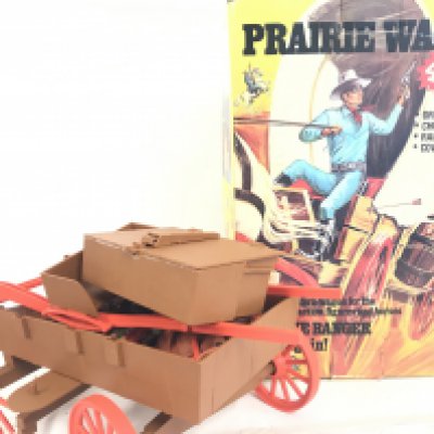 A Boxed Marx Toys Prairie Wagon from the Lone Ranger. Pats Missing Broken. NO RESERVE