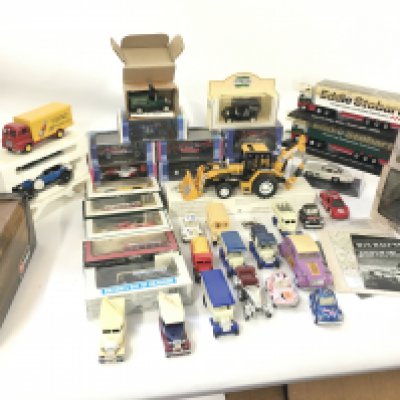 A collection of 20 boxed model vehicles and a further 17 loose. Includes racing cars..military vehicles and classics. By Atlas ..Burago etc.. NO RESERVE