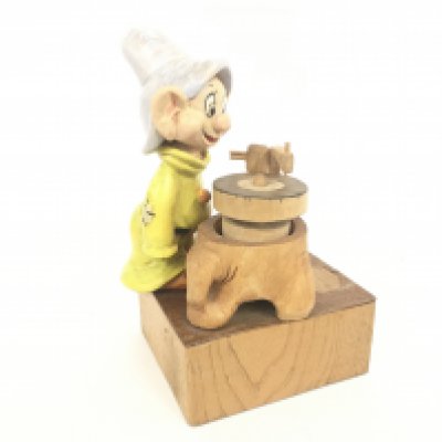 A 1936 1 Off Carving From a Islington Shop Window For Book Displays. Dopey playing A Record Player.