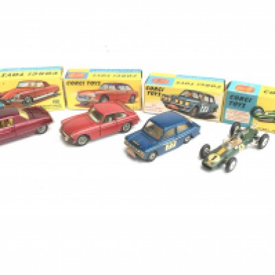 4 X Boxed Corgi Diecast Vehicles including a M.G.B. G.T.#327. A Le Dandy Coupe #259. A Monte-Carlo Sunbeam Imp. #340 and a Lotus-Climax Formula 1 Racing Car.#155