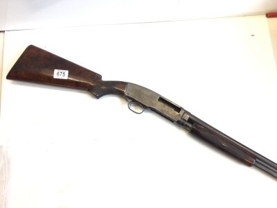 A Rare Winchester .410 pump action model 42 shotgun with a nice figured walnut stock and grip serial number 14206. 410. 3IN made in the USA New Haven Conn. NOTE VIEWING BY APPOINTMENT A VALID FIREARMS LICENSE REQUIRED COLLECTION BY APPOINTMENT ONLY.