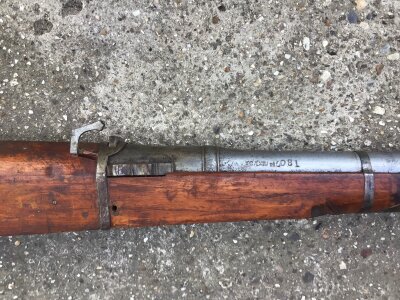 A large long barrelled match lock Indian Toradar Rifle some marks to the barrel. 190cm long.