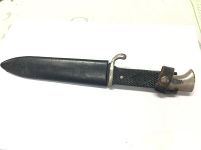 A hitler youth dagger (Solingen Doppelreh).24cm total length, blade 13cm long