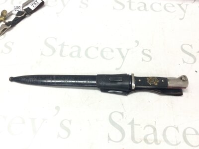 An SS bayonet by Emil Voos (Leibstandart) Pioneer Pattern (Rare).total length 36cm 24cm blade length