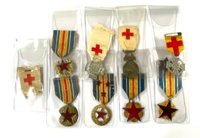 A collection of french medals “ Médaille des blessés de guerre”. French wounded solider award.
