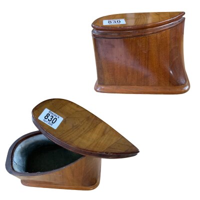 A section of propeller re-purposed for use a large tobacco box, foil lined with cover. 21cm x 13cm