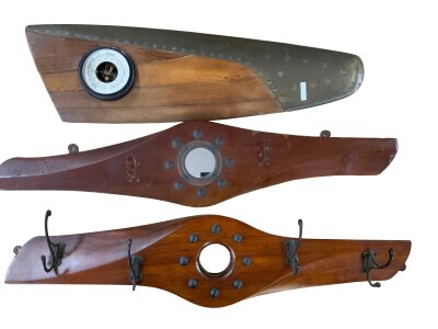 Propeller sections, (1) barometer mounted tip, (2) central section coat rail (85cm), (3) cerntal section with mirror (90cm)