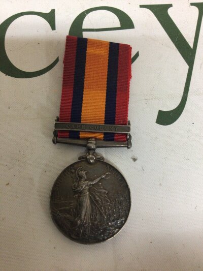 A Victorian South African medal with single campaign bar Cape Colony awarded to 803 Cpl Longley RL W Surrey Reg.