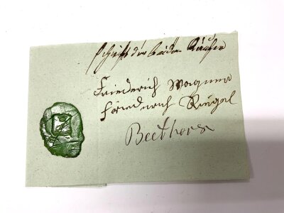 Beethoven, Ludwig Van, Pianist and Composer 1770 - 1872 German, undated partial letter with wax seal. Signed Beethoven.