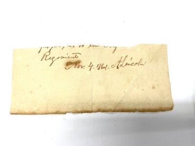 Abraham Lincoln, signed and dated partial letter with, signed A Lincoln, Nov. 4 .1814.