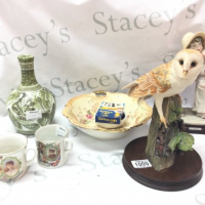 A collection of ceramics including a Crown Devon dish, G .Armani figure group, Bourne Denby vase and a West German Jardiniere with stand. This lot cannot be posted