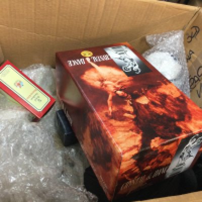 A collection of boxed glass including Baleek china, Wedgwood, Three tier cake stand and decorative tea set etc. this lot cannot be posted