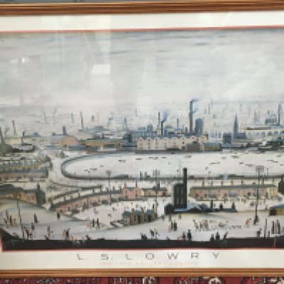A framed L. S. Lowry - The Pond print. Frame dimensions 78cmx64cm