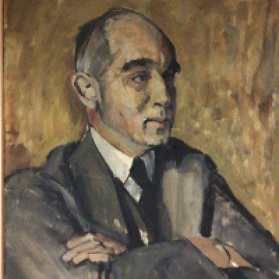 An unframed oil painting study of a Gentleman signed Willy Ed&#2013265929.tz (?) indistinctly signed. dated 1925 60x74cm- NO RESERVE