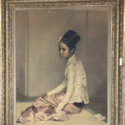 A Classic 20th century framed print after Gerald Kelly the Burmese Girl Saw Ohn Neumann VI. 78x65cm